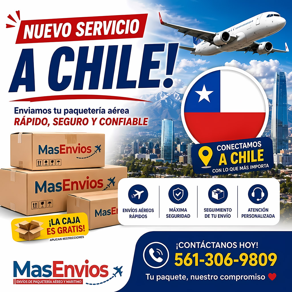 Nuevo servicio a Chile en Más Envíos